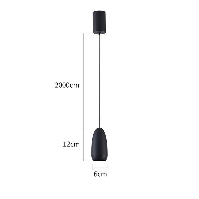 Pendente Nordecor Laju 7 watts 3000K Preto Ø60x120mm 2858