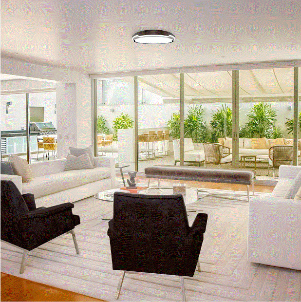 Plafon Nordecor Gesi Branco e Preto 36 watts Multitemperatura Ø500x70mm 2673