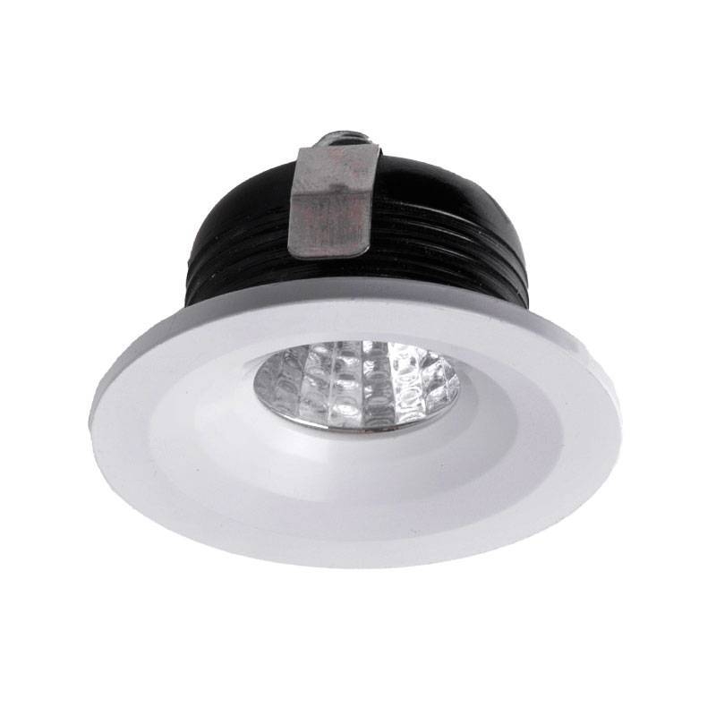 Mini Spot Embutido Nordecor Elysa Redondo 3 watts 3000K Branco Ø46x20mm 6004