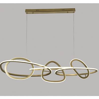 Pendente Nordecor Jeda 83 watts 3000K Ouro Champagne 400x1180mm 2710