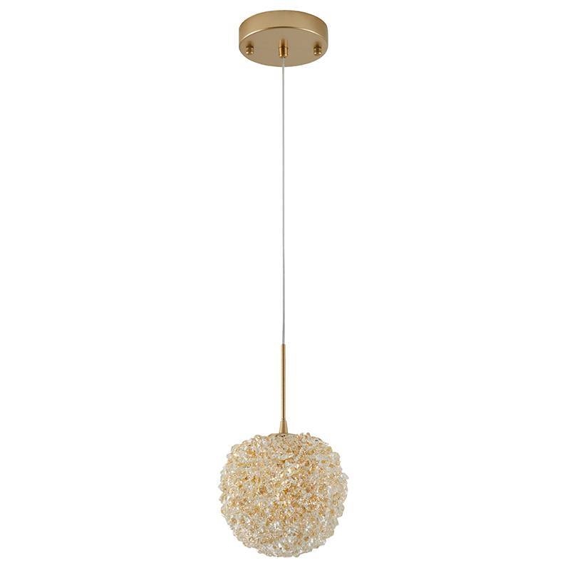 Pendente Nordecor Jou Cristal 1L G9 Ouro Champagne Ø150mm 2736