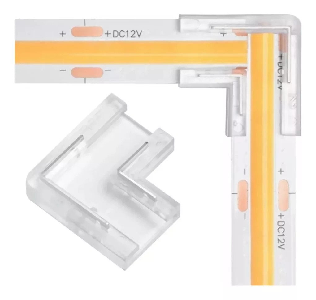 Kit 05 unidades Opus Emenda 90° para Fita 8mm Acrílico Transparente OPS 86961