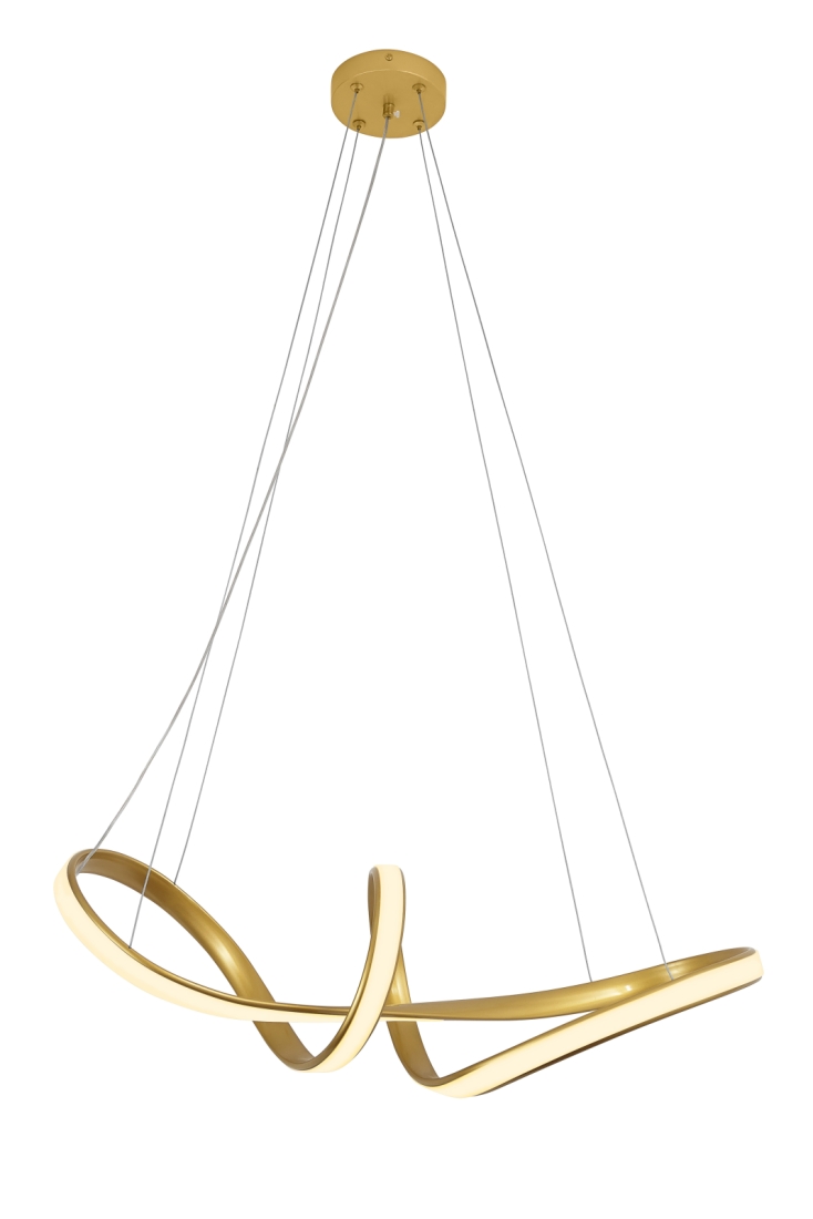 Pendente GMH Potenza Dourado 45 watts 3000K Bivolt 190x190x630mm P-POTENZA-GOLD