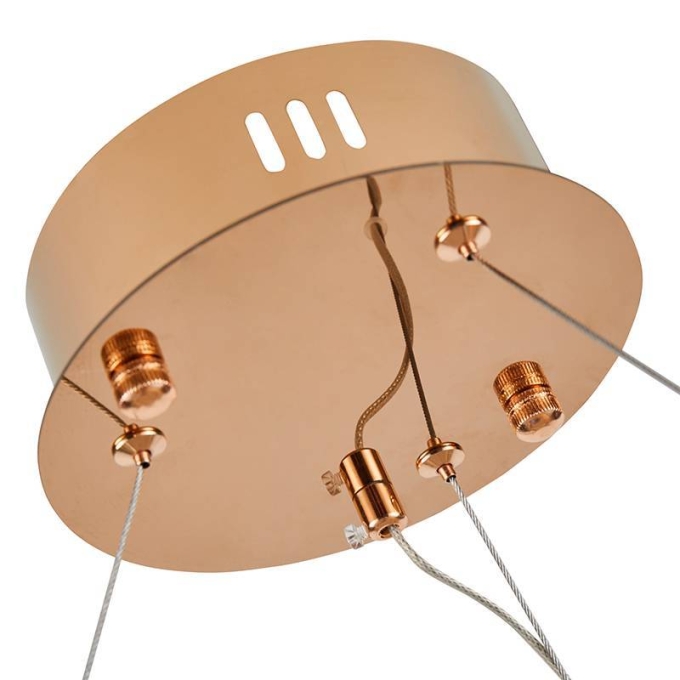 Pendente Nordecor Jou Cir 60 watts 3000K Dourado Brilho Ø800mm 2772