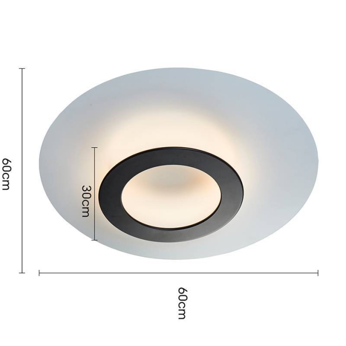 Plafon Nordecor Kote 24 watts 3000K Preto e Branco Ø600mm 2757