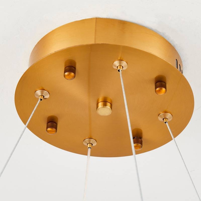 Pendente Nordecor Lowy 40 watts 3000K Dourado Brilho Ø600mm 2761