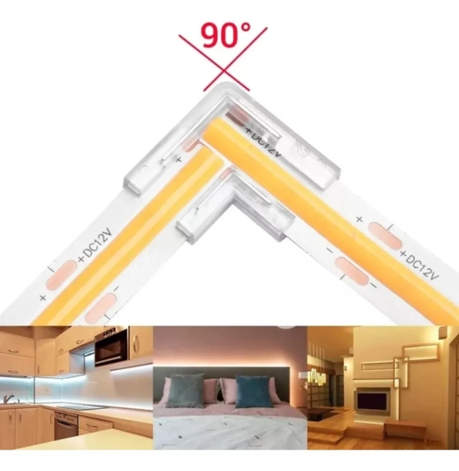 Kit 05 unidades Opus Emenda 90° para Fita 8mm Acrílico Transparente OPS 86961