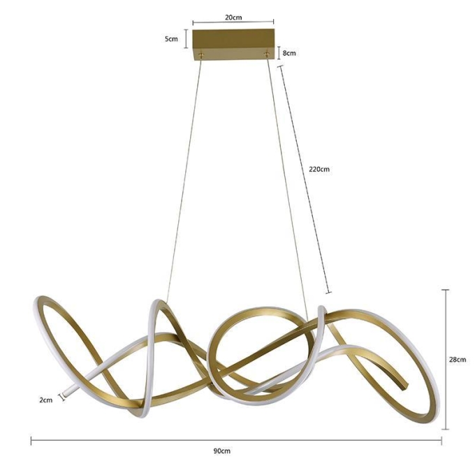 Pendente Nordecor Wyna 79 watts 3000K Ouro Champagne 280x900mm 2711