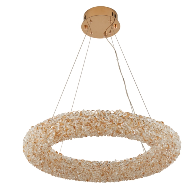 Pendente Nordecor Jou Cir 40 watts 3000K Dourado Brilho Ø600mm 2771