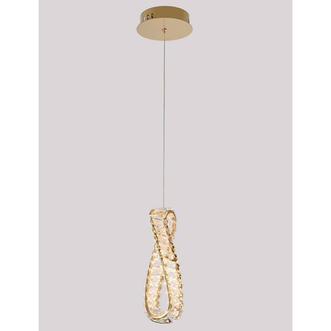 Pendente Nordecor Lezie IN Cristal 21 watts 3000K Ouro Brilho 320x125x35mm 2740