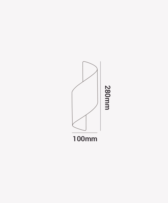 Arandela Opus LED Sundae Preta com Dourado 10 watts 3000K Bivolt IP54 100x280mm OPS 85216