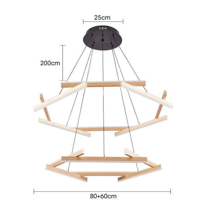 Pendente Nordecor Wida 100 watts 3000K Ouro Champagne 600/1000mm 2786