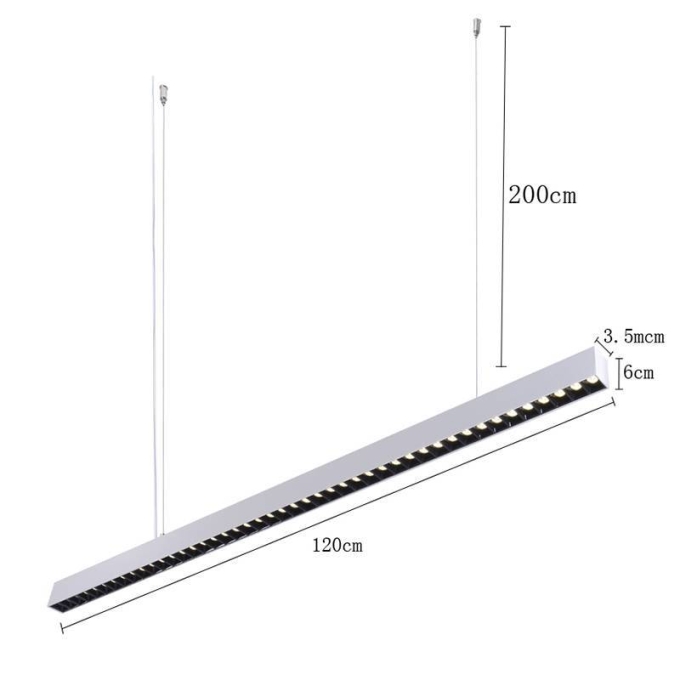 Pendente Nordecor Lyta Pro 40 watts 3000K Branco 60x35x1200mm 2835