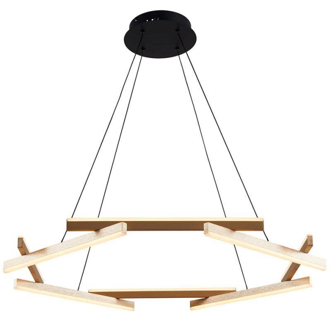 Pendente Nordecor Wida 45 watts 3000K Ouro Champagne 680mm 2788