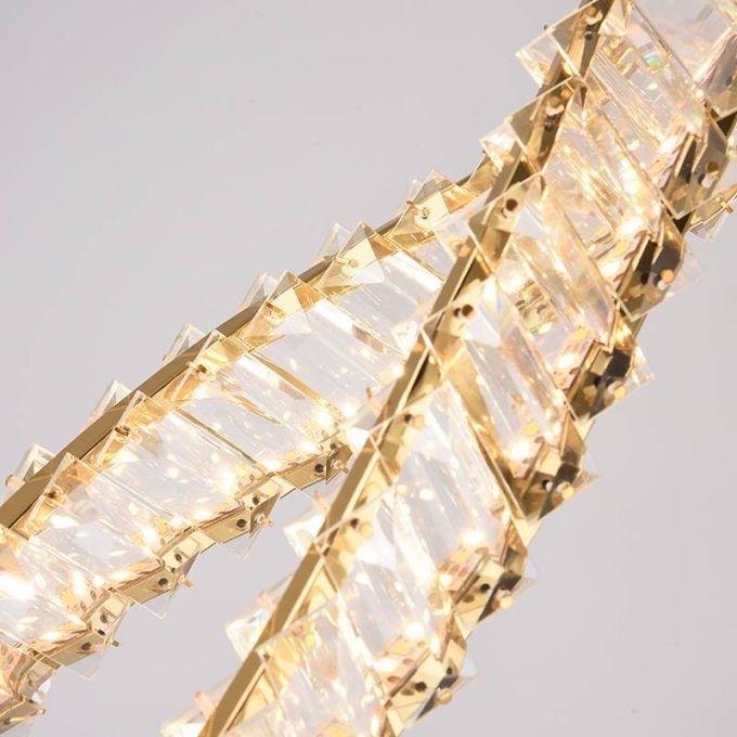Pendente Nordecor Lezie IN Cristal 21 watts 3000K Ouro Brilho 320x125x35mm 2740