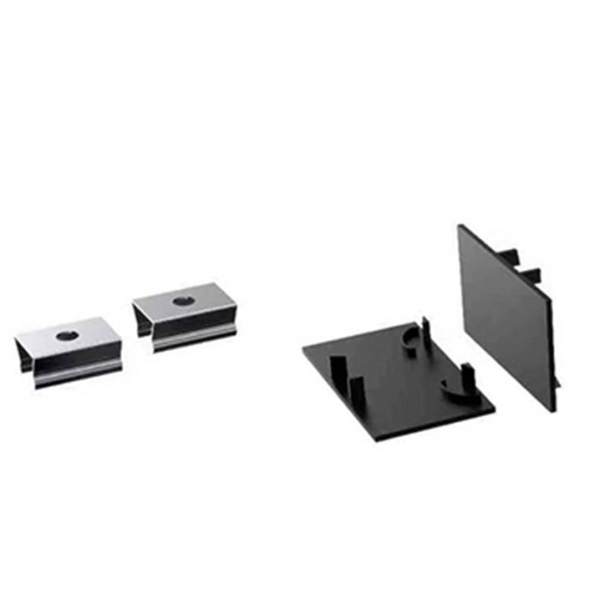 Kit com 10 Tampas e 10 Garras Nordecor para Perfil (4239) Preto 4240