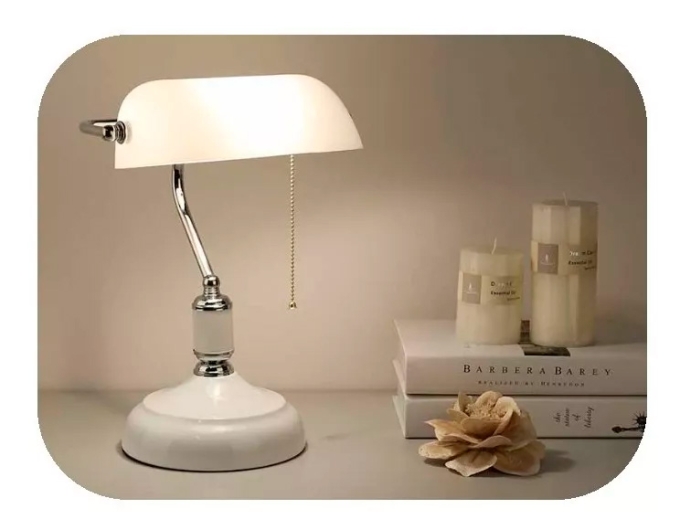 Luminária de Mesa GMH Banker Branco 1L E27 380x265mm Bivolt L-INGLESA-BRANCO