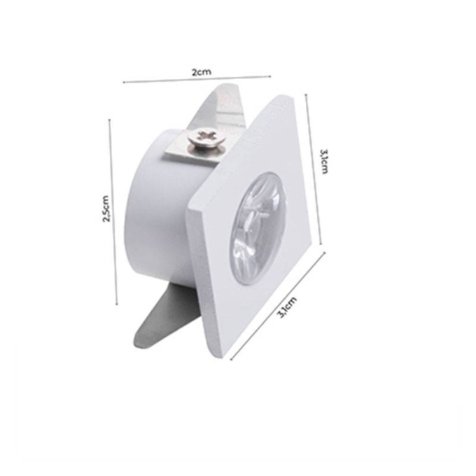 Mini Spot Embutido Nordecor Elysa Quadrado 1 watts 3000K Branco 31x31x20mm 6000