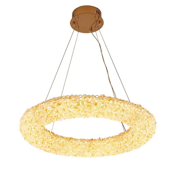 Pendente Nordecor Jou Cir 40 watts 3000K Dourado Brilho Ø600mm 2771
