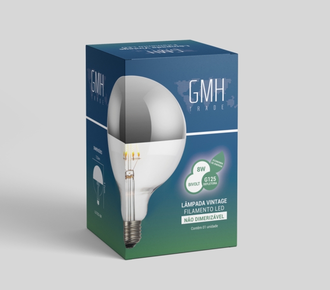 Lâmpada GMH G125 Defletora 8 watts Prata Bivolt 2200K Ø125mm LG125D-8W