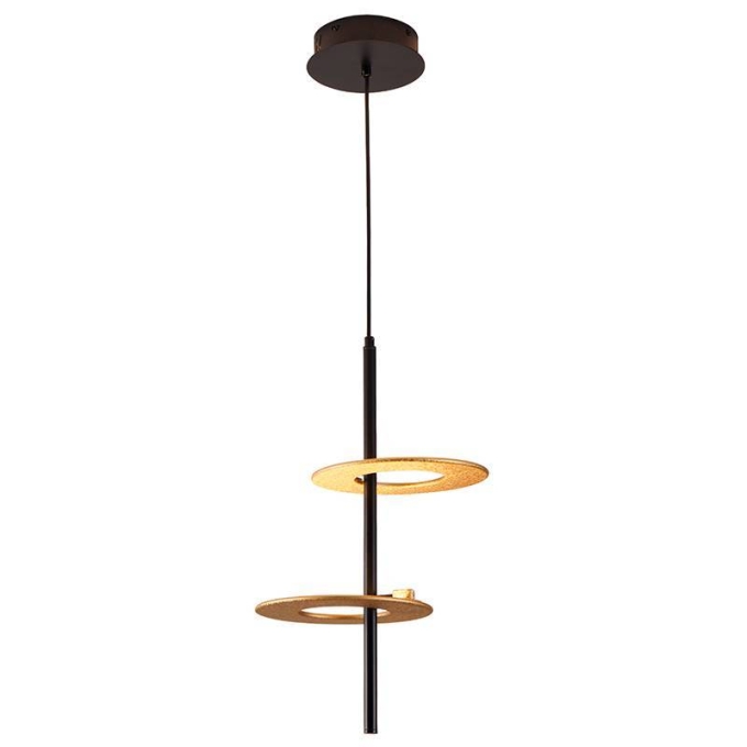 Pendente Nordecor Kote 2 Mód 20 watts 3000K Preto e Dourado 470x280mm 2758