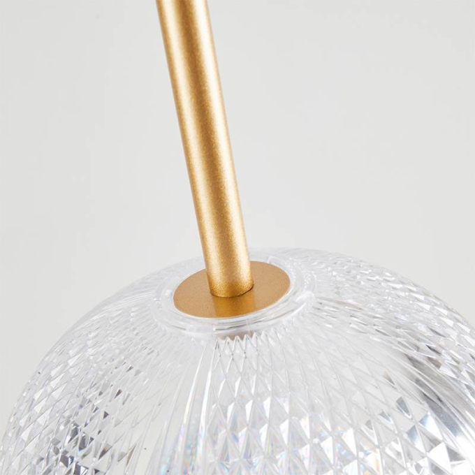Pendente Nordecor Luse 4 Mód 28 watts 3000K Ouro Champagne Ø150x600mm 2796