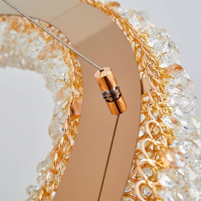 Pendente Nordecor Jou Cir 60 watts 3000K Dourado Brilho Ø800mm 2772