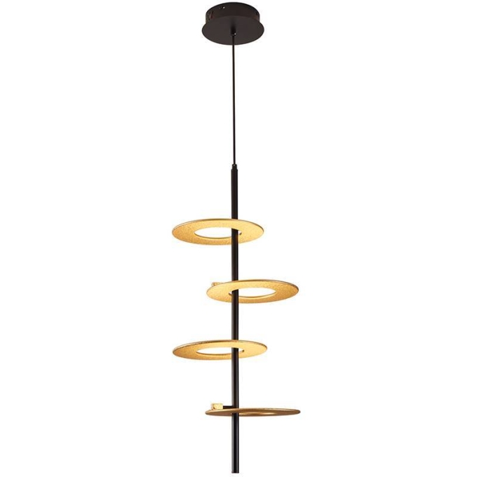 Pendente Nordecor Kote 4 Mód 40 watts 3000K Preto e Dourado 700x280mm 2760