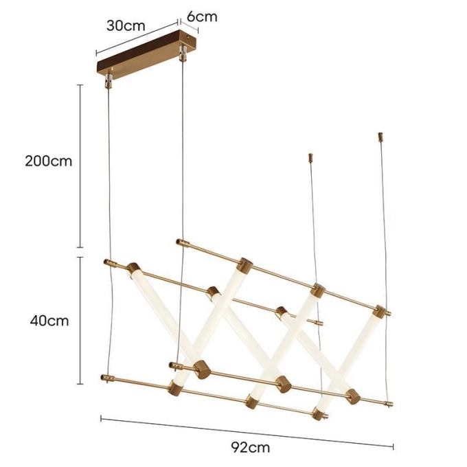 Pendente Nordecor Juli 54 watts 3000K Dourado Fosco 400x920mm 2732