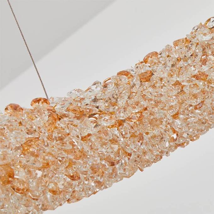 Pendente Nordecor Jou Cir 40 watts 3000K Dourado Brilho Ø600mm 2771