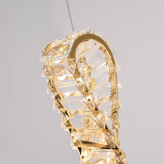 Pendente Nordecor Lezie IN Cristal 21 watts 3000K Ouro Brilho 320x125x35mm 2740