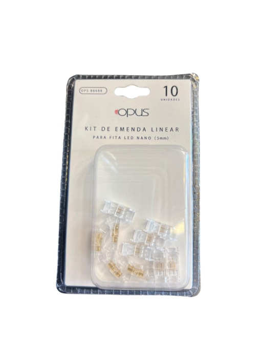 Kit 10 unidades Opus Emenda Linear para Fita Nano 4mm Acrílico Transparente OPS 86688