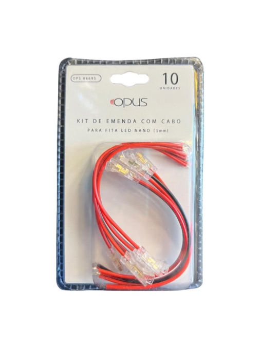 Kit 10 unidades Opus Emenda com Cabo para Fita Nano 4mm Acrílico Transparente OPS 86695