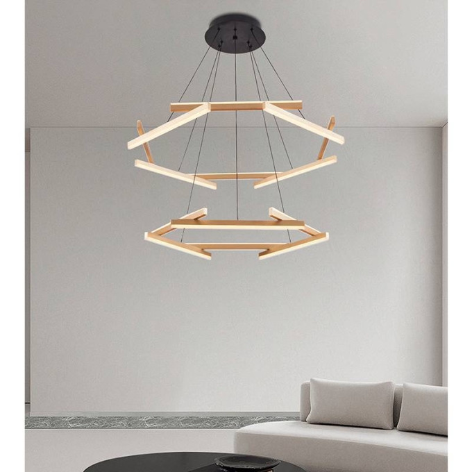 Pendente Nordecor Wida 100 watts 3000K Ouro Champagne 600/1000mm 2786
