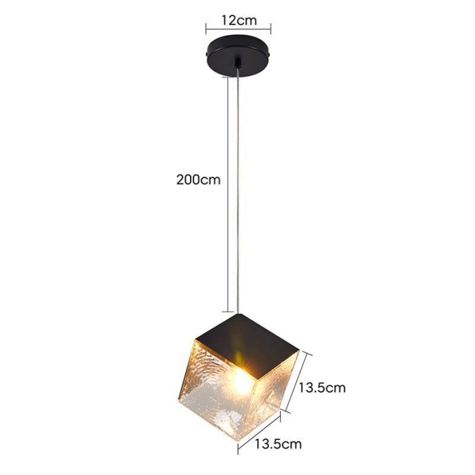 Pendente Nordecor Bitis 1L G9 Preto 135x135mm 2783