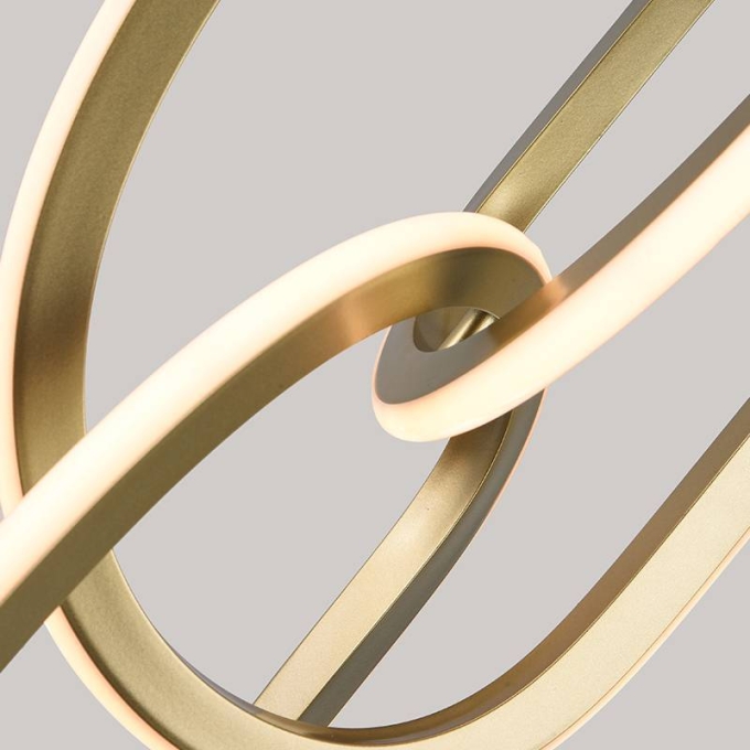 Pendente Nordecor Zena Ori 79 watts 3000K Ouro Champagne 575x225mm 2712