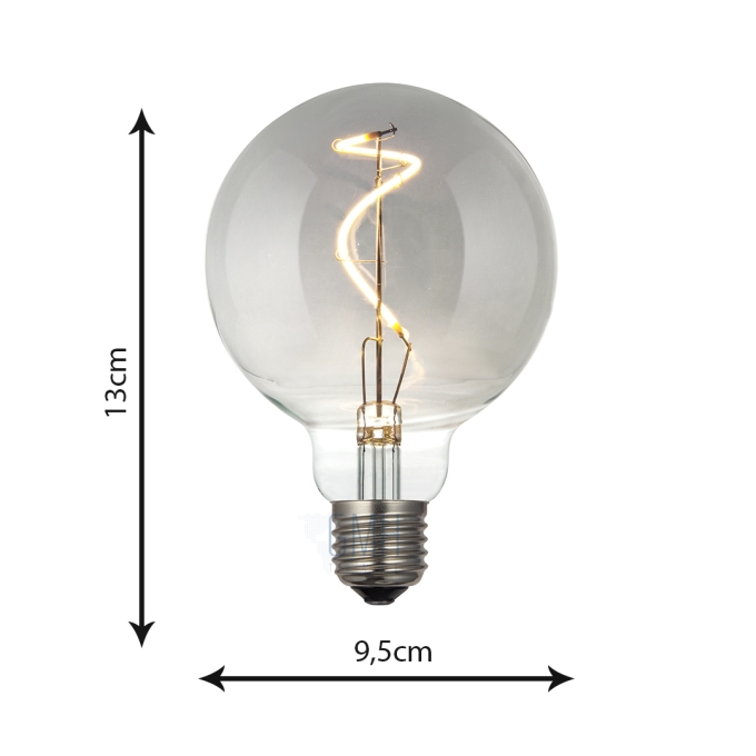 Lâmpada GMH G95 4 watts Spiral Fumê Bivolt 2200K LG95FUME-5-4W