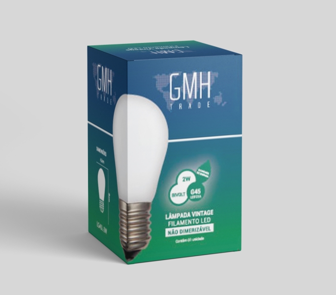 Lâmpada GMH G45 Leitosa 2 watts Bivolt 2200K LG45L-2W