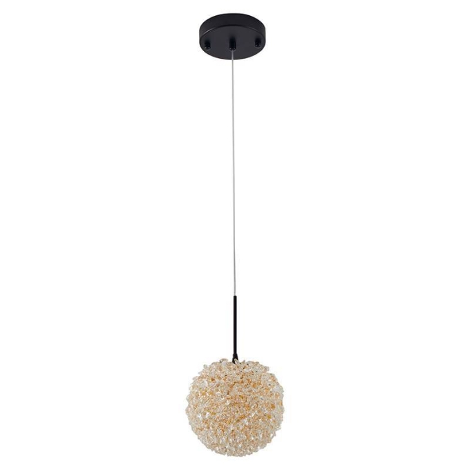 Pendente Nordecor Jou Cristal 1L G9 Preto Ø150mm 2735