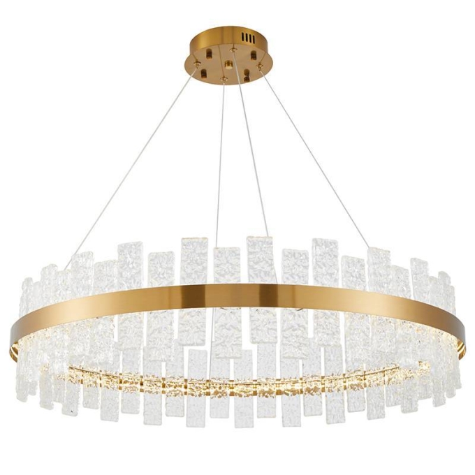 Pendente Nordecor Lowy 60 watts 3000K Dourado Brilho Ø800mm 2762
