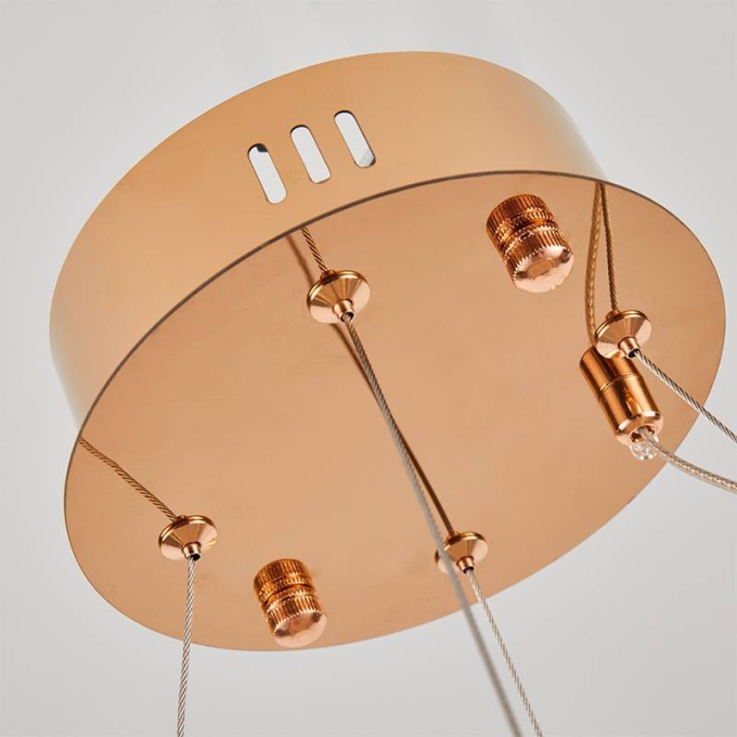 Pendente Nordecor Jou Cir 40 watts 3000K Dourado Brilho Ø600mm 2771