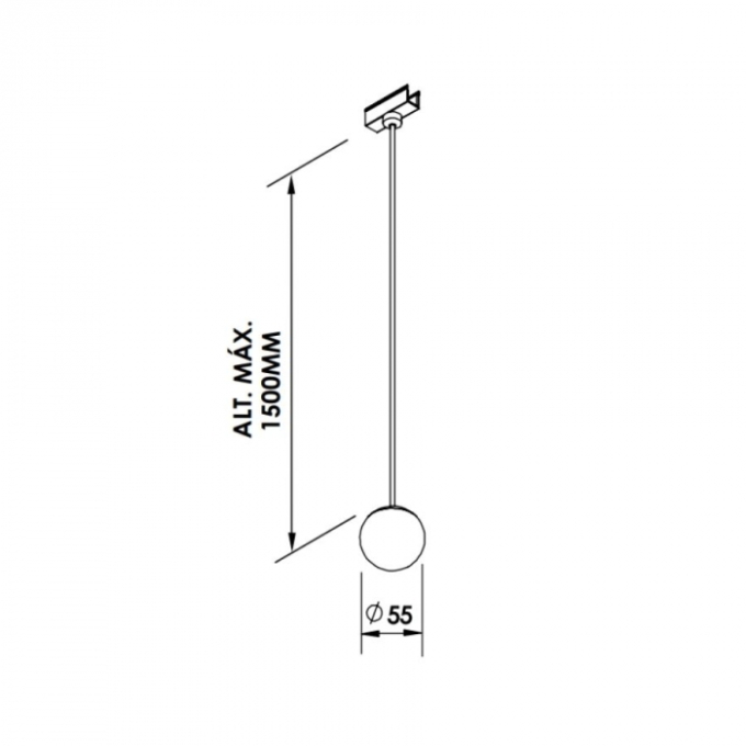 Modulo Newline Pendente Palla Fit15 2 watts 3000K   Ø55X55mm Cabo 1,5 Metros MO15011LED2