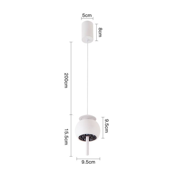 Pendente Nordecor Oliwa 10 watts 3000K Branco Ø95x155mm 2805
