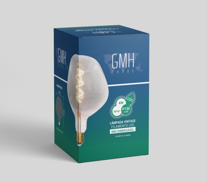 Lâmpada GMH P130 4 watts Spiral Fumê Bivolt 2200K LP130FUME-S-4W