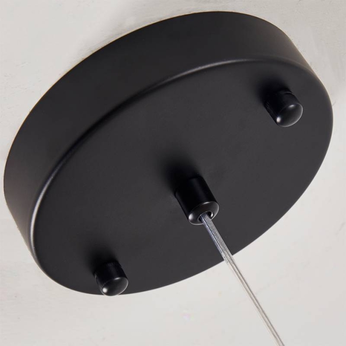 Pendente Nordecor Jou Cristal 1L G9 Preto Ø150mm 2735