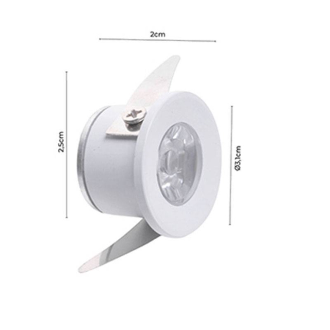 Mini Spot Embutido Nordecor Elysa Redondo 1 watts 3000K Branco Ø31x20mm 6001