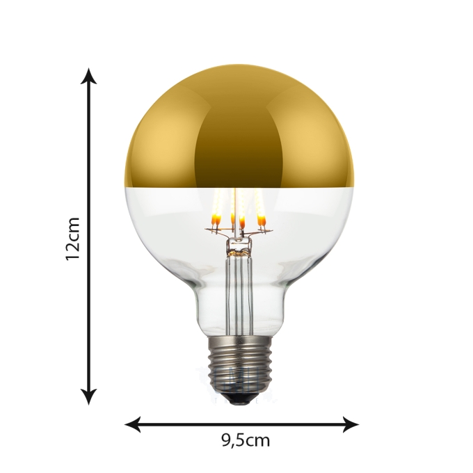 Lâmpada GMH G95 Defletora Dourada 6 watts Bivolt 2200K LG95DGOLD-6W