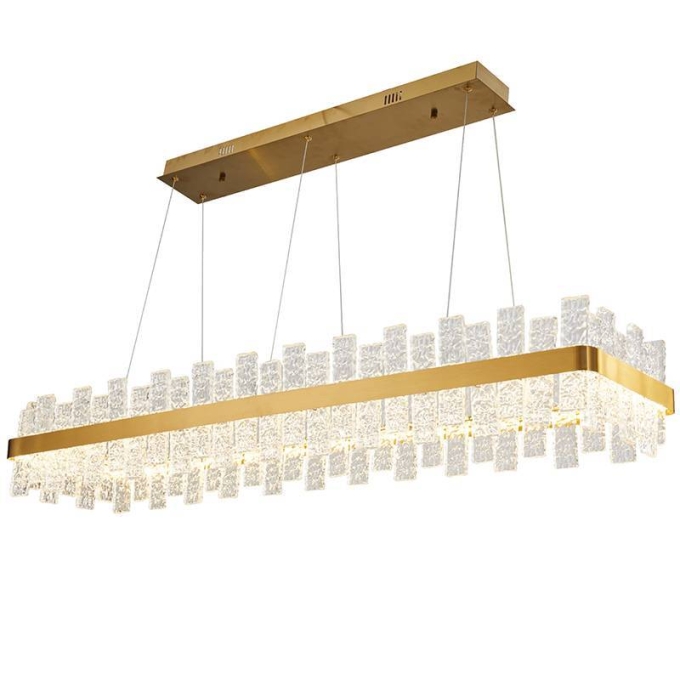Pendente Nordecor Lowy 40 watts 3000K Dourado Brilho 1200mm 2764