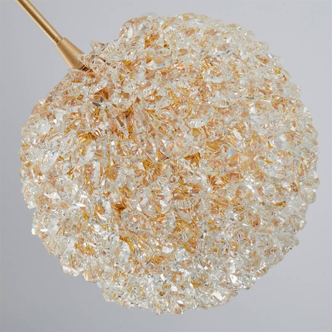 Pendente Nordecor Jou Cristal 1L G9 Ouro Champagne Ø150mm 2736
