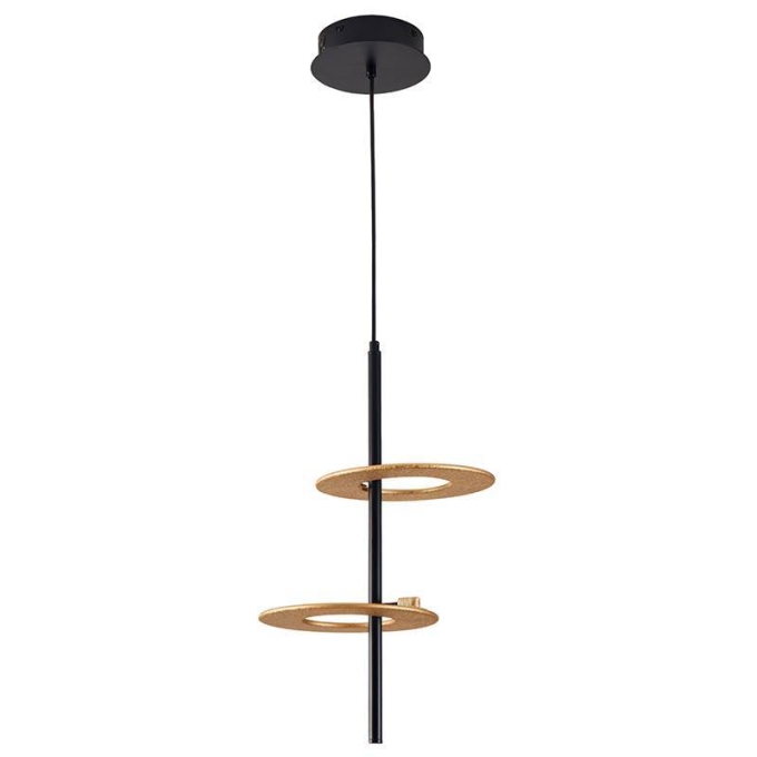 Pendente Nordecor Kote 2 Mód 20 watts 3000K Preto e Dourado 470x280mm 2758